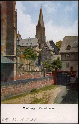 Marburg an der Lahn Stadt-Ansicht, Straßen-Ansicht Kugelgasse 1924