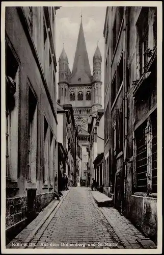 Ansichtskarte Köln Auf dem Rothenberg und St. Martin 1934