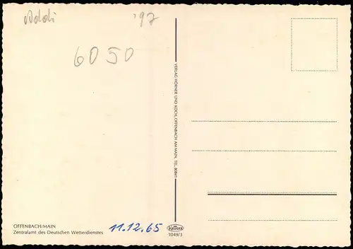 Ansichtskarte Offenbach (Main) Zentralamt des Deutschen Wetterdienstes 1965