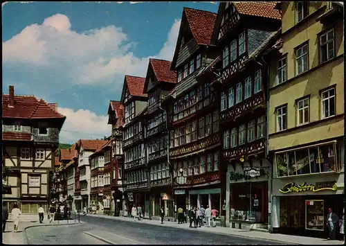 Hann. Münden Lange Straße Geschäfte Leute beim Einkaufsbummel 1967