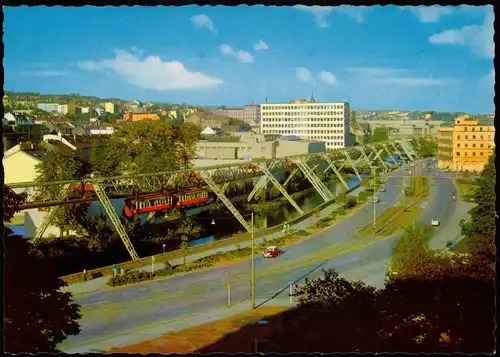 Ansichtskarte Wuppertal Stadt-Ansicht mit der Schwebebahn 1962