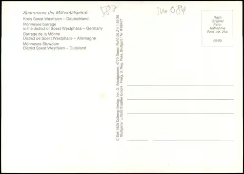 Günne Sperrmauer der Möhnetalsperre Kreis Soest Westfalen 1990