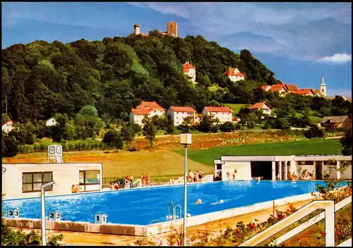 Ansichtskarte Falkenstein (Bayerischer Wald) Freibad Schwimmbad 1980