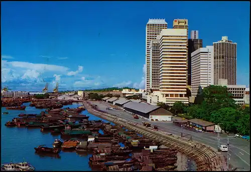 Postcard Singapur Teluk Ayer Basin 1977  gel. Air MAil