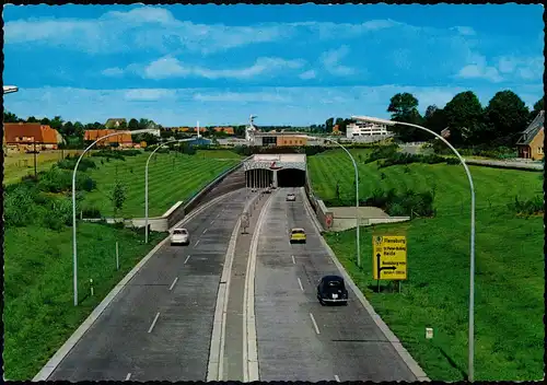 Ansichtskarte Rendsburg Straßentunnel unter dem Nord-Ostsee-Kanal 1960