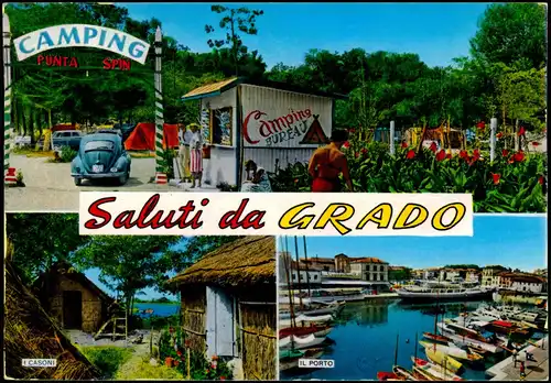 Cartoline Grado Grau Camping Punta Spin 1965  gel. von Grado, Nachgebühr Wien