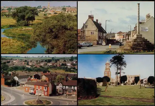Postcard IRTHLINGBOROUGH Ortsansichten mit River Nene 1980