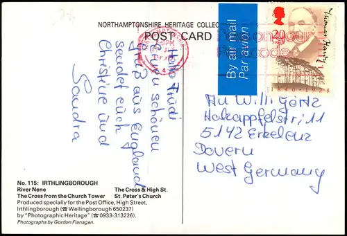 Postcard IRTHLINGBOROUGH Ortsansichten mit River Nene 1980