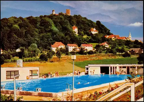 Ansichtskarte Falkenstein (Bayerischer Wald) Freibad Schwimmbad 1970