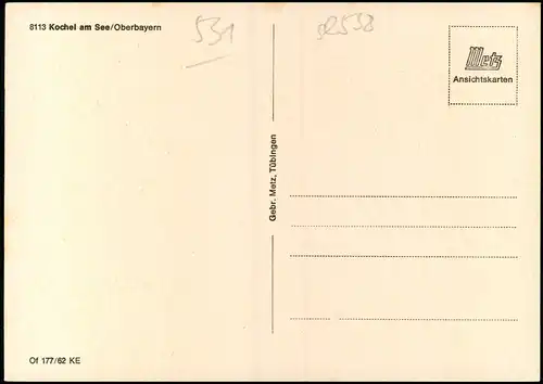 Kochel am See Mehrbildkarte mit Freibad, Wasserrutsche uvm. 1980