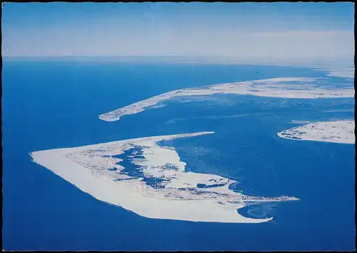 Insel Amrum Nordsee-Insel im Winter Luftaufnahme aus etwa 3000 m Höhe 1979