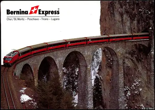 Ansichtskarte  Bernina Express (Chur/St. Moritz-Poschiavo-Tirano-Lugano) 1980