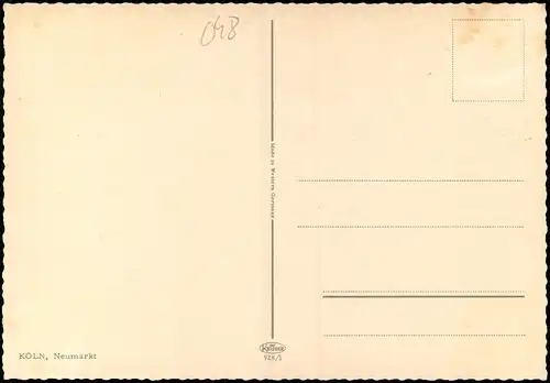 Ansichtskarte Köln Neumarkt mit Stadt-Panorama, Dom im Hintergrund 1970