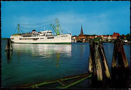 Ansichtskarte Travemünde-Lübeck Hafen mit Fahrgastschiff NORDLAND 1970