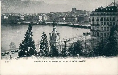 Genf Genève Panorama-Ansicht, MONUMENT DU DUC DE BRUNSWICK 1905