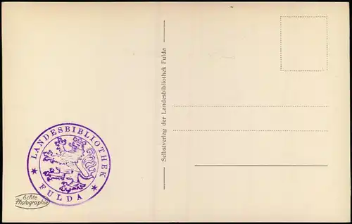 Ansichtskarte Fulda Landesbibliothek Sakramentarblatt - 2 Bild Fotokarte 1932