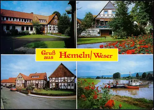 Glashütte (Hemeln) Gruss-Aus-Mehrbild-AK mit 4 Ortsansichten Hemeln Weser 1983