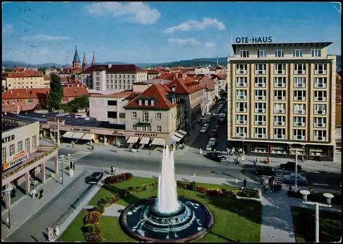 Ansichtskarte Kaiserslautern Fackelrondell mit OTE-Haus 1969