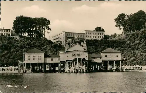 Ansichtskarte Sellin Seebrücke, Hotels - Fotokarte 1957