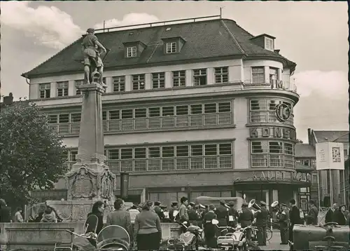 Ansichtskarte Suhl Centrum Warenhaus, Markt - Blaskapelle 1963