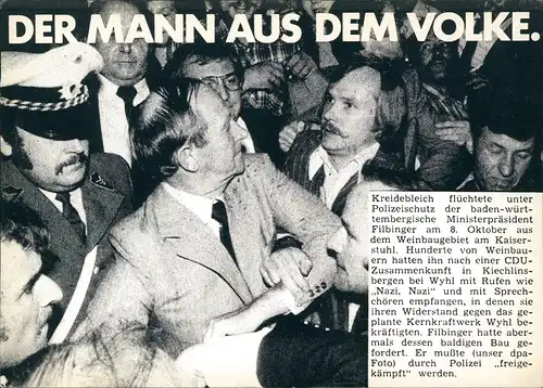 Stimmungsbild DER MANN AUS DEM VOLKE (Ministerpräsident Filbinger) 1970