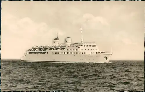 Ansichtskarte  Schiffe/Schifffahrt - Fähre Saßnitz auf hoher See 1961
