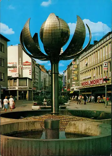 Ansichtskarte Aachen Adalbertstraße mit Kugelbrunnen, Woolworth 1992