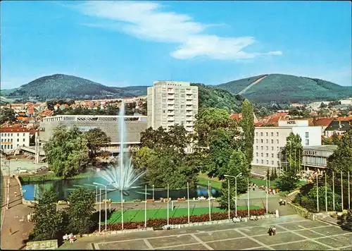 Suhl  Warenhaus CENTRUM, Wohnhochhaus und Interhotel Thüringen-Tourist   1976