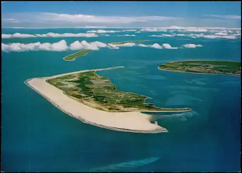 Insel Amrum Luftbild Nordsee-Insel AMRUM im Hintergrund Insel Föhr 1970