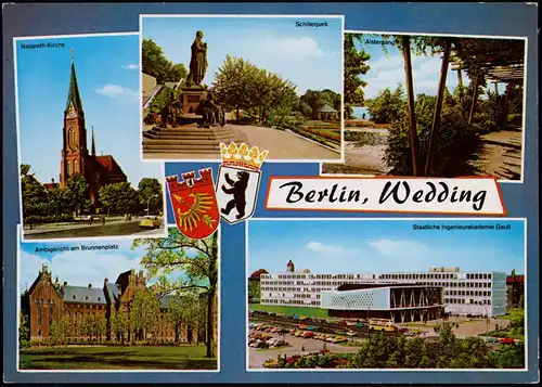 Wedding-Berlin MB ua. mit Nazareth-Kirche, Amtsgericht am Brunnenplatz 1970