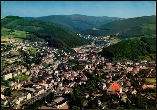 Ansichtskarte Plettenberg Luftbild Blick zum Grünetal 1970