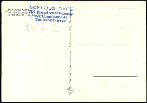 Menelzhofen-Neutrauchburg Schloss-Cafe Außen und Innen - 3 Bild 1978