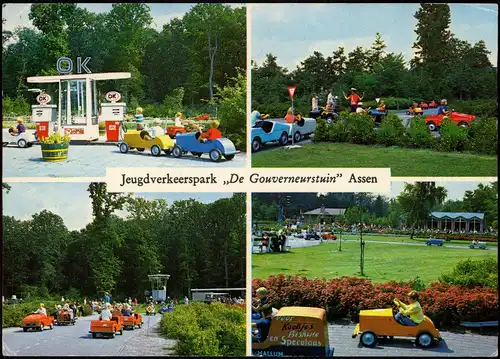 Assen Jeugdverkeerspark DE GOUVERNEURSTUIN, Kinder Park Mehrbild-AK 1977