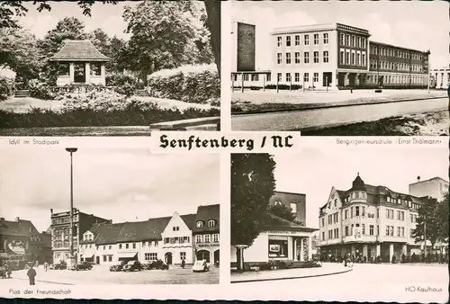 Senftenberg/Niederlausitz Park, Fachhochschule, HO Kaufhaus und Markt 1962