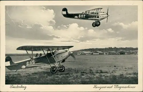 Soesterberg Hangars met liegmachines Flugzeug Airplain Flughafen 1932