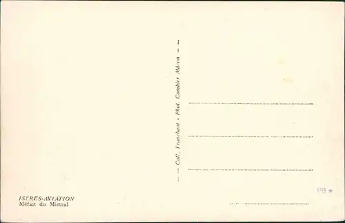Méfait du Mistral ISTRES-AVIATION Absturz Flugzeug Airplane Avion France 1932