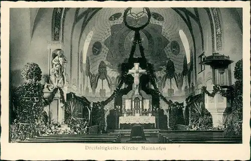 Ansichtskarte Natternberg-Deggendorf Geschmückte Kirche - Altar 1935
