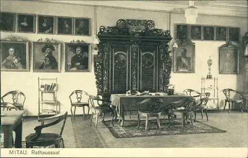 Postcard Mitau Jelgava Елгава Rathaussaal 1915
