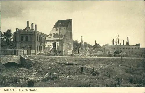Mitau Jelgava Елгава Lilienfeldstraße, zerstört im 1. WK 1915