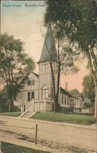 Postcard Rockville Baptist Church Rockville, Conn. 1910