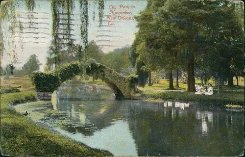 Postcard New Orleans City Park 1911
