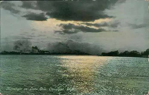 Lake Erie (Erie-See) Moonlight on Lake Erie, Cleveland, Ohio 1910