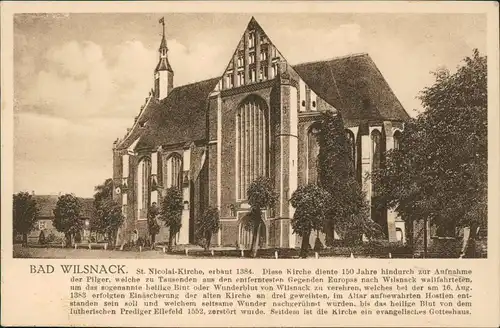 Ansichtskarte Bad Wilsnack St. Nicolai-Kirche erbaut 1384 1920