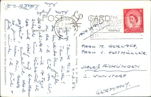 Postcard London Piccadilly Circus, Geschäfte Reger Verkehr 1957