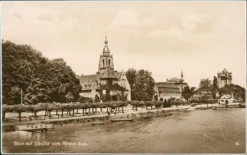 Ansichtskarte Eltville am Rhein Blick auf Eltville vom Rhein aus 1930