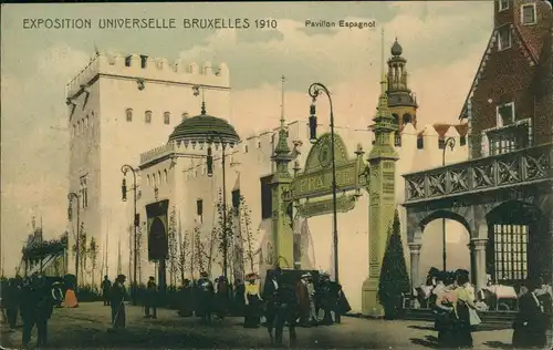 Postkaart Brüssel Bruxelles Exposition - Pavillon Espagnol 1910
