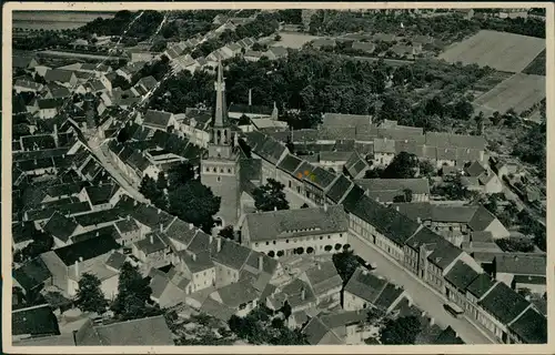 Ansichtskarte Prettin-Annaburg Luftbild   1934   Landpoststempel über Torgau
