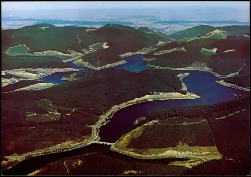 Oker-Goslar OKERTALSPERRE im Harz vom Flugzeug aus, Luftaufnahme 1977