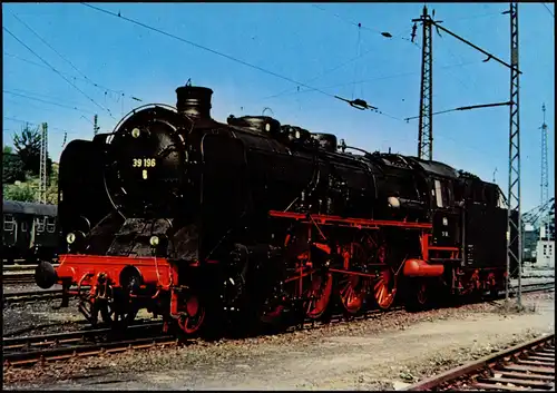 Dampflokomotive Personenzug-Lokomotive 39 196 im Hbf. Stuttgart 1966