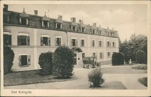 Ansichtskarte Bad Kohlgrub Auto vor dem Kurhaus 1924